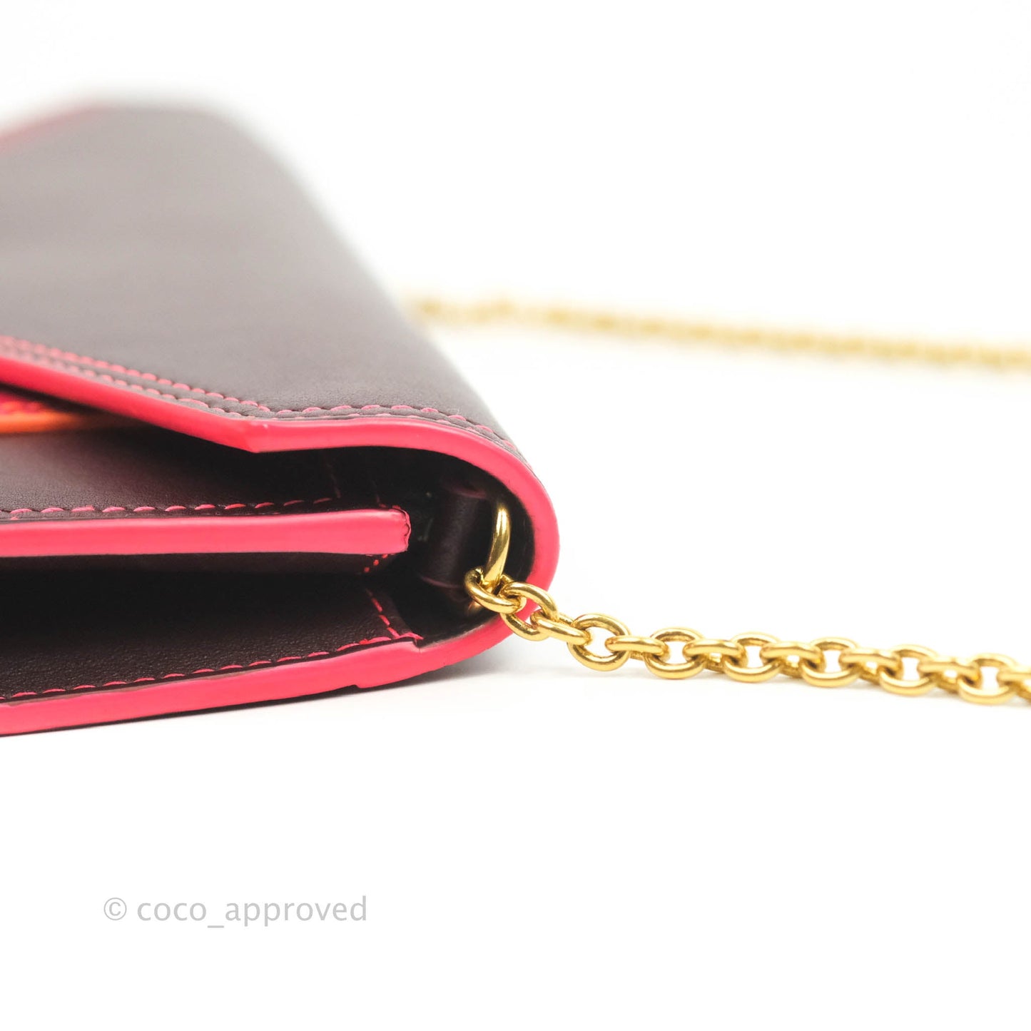 Celine Pocket Envelope Wallet on Chain Maroon