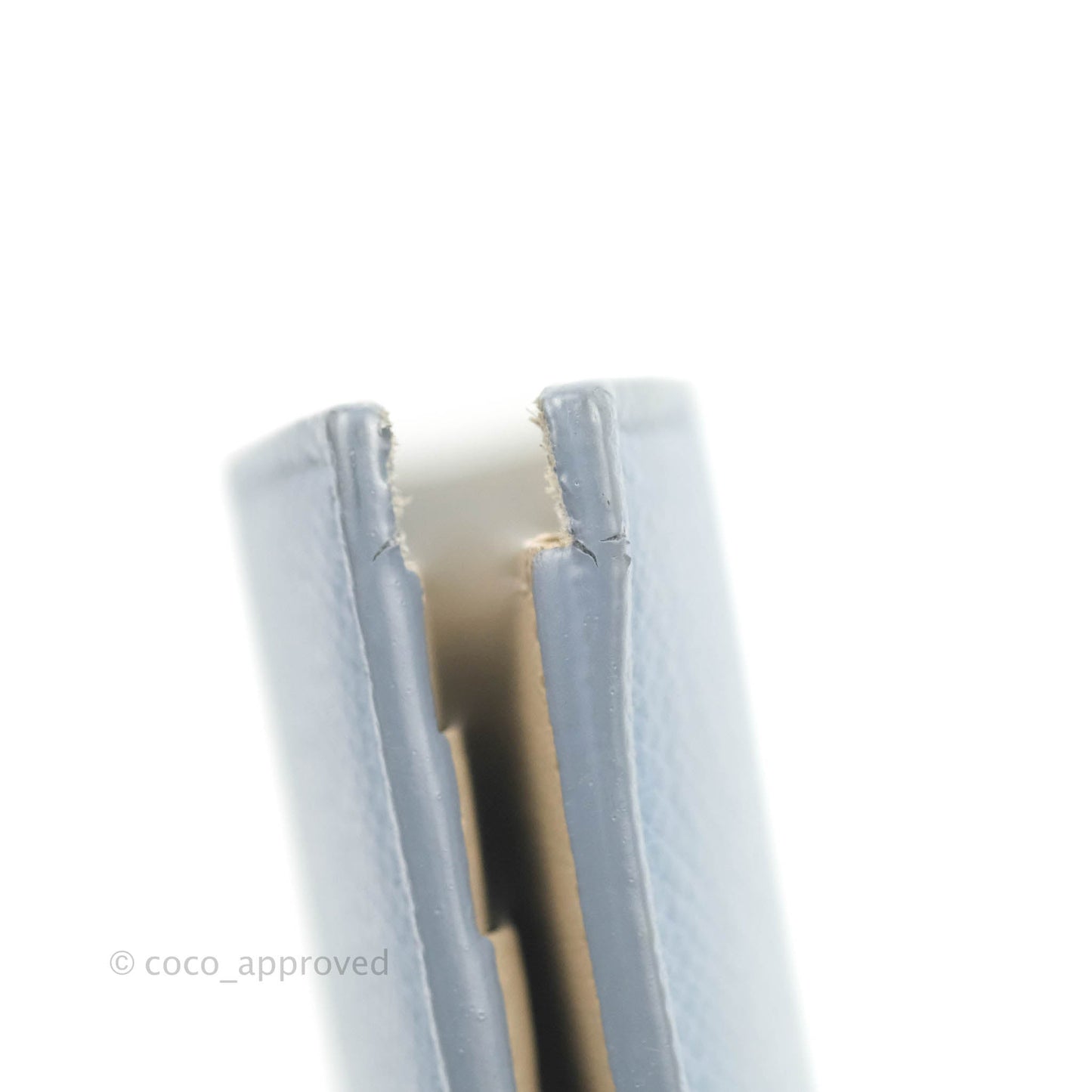 Celine Strap Medium Wallet Grained Leather Blue/Taupe