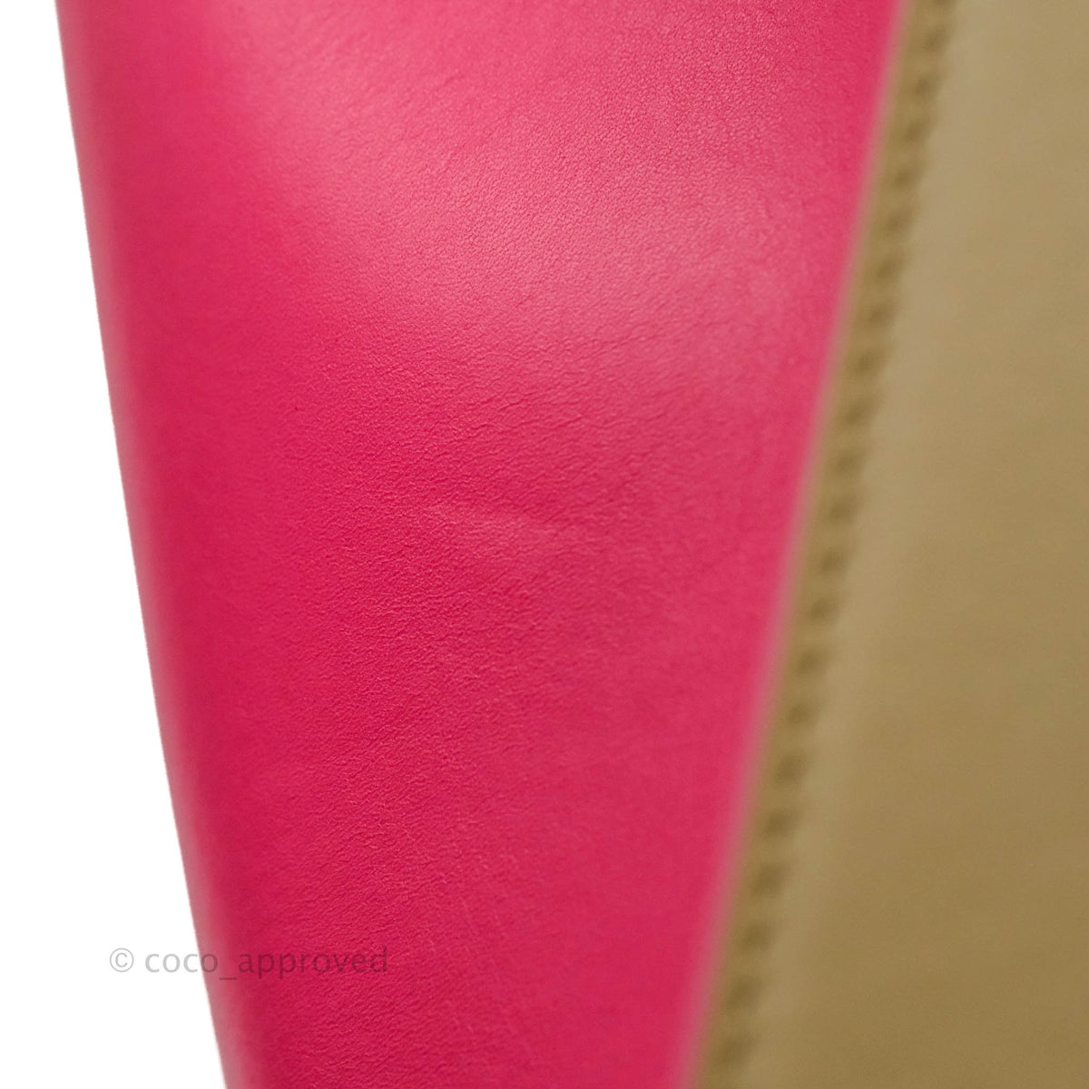 Celine Small Sleek Trapeze Beige Neon Pink Calfskin