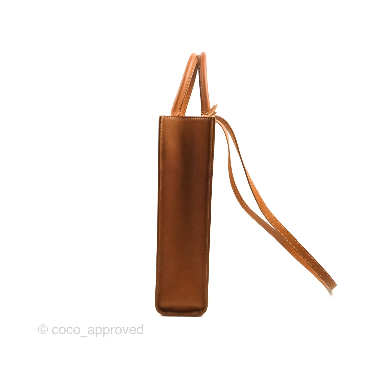 Celine Small Vertical Cabas Tote With Celine Print Natural/Tan