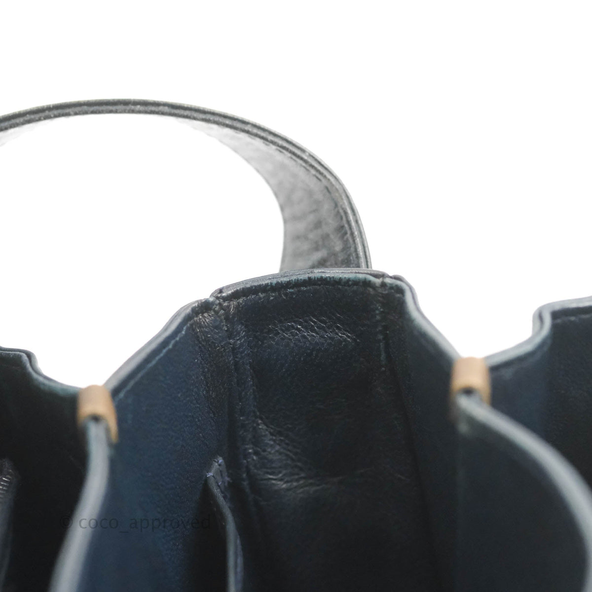 Celine Macadam Horse Carriage Bag Navy Gold Hardware