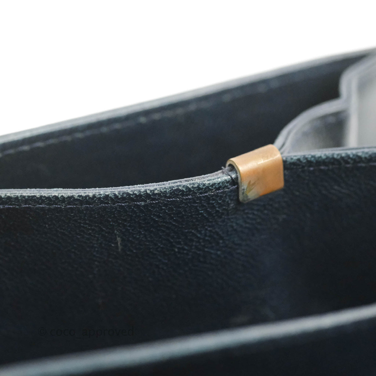 Celine Macadam Horse Carriage Bag Navy Gold Hardware