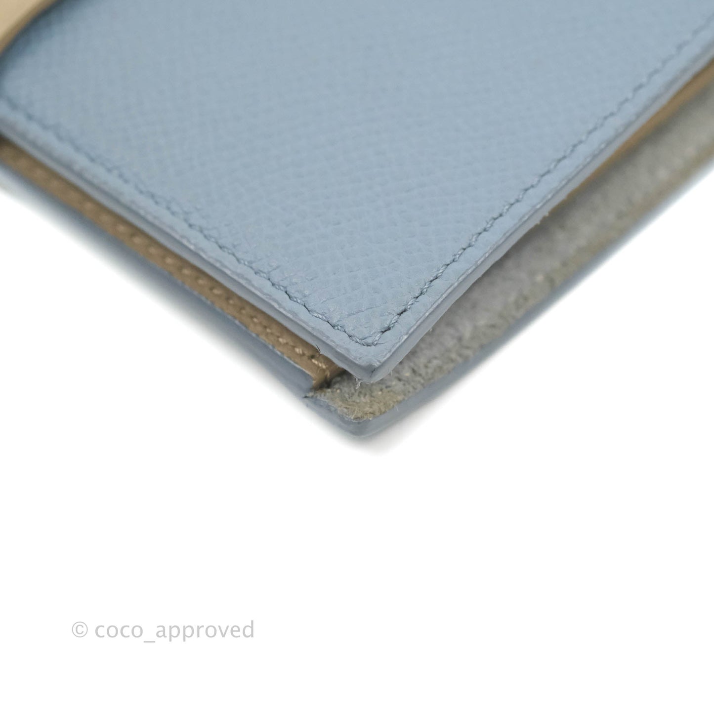 Celine Strap Medium Wallet Grained Leather Blue/Taupe