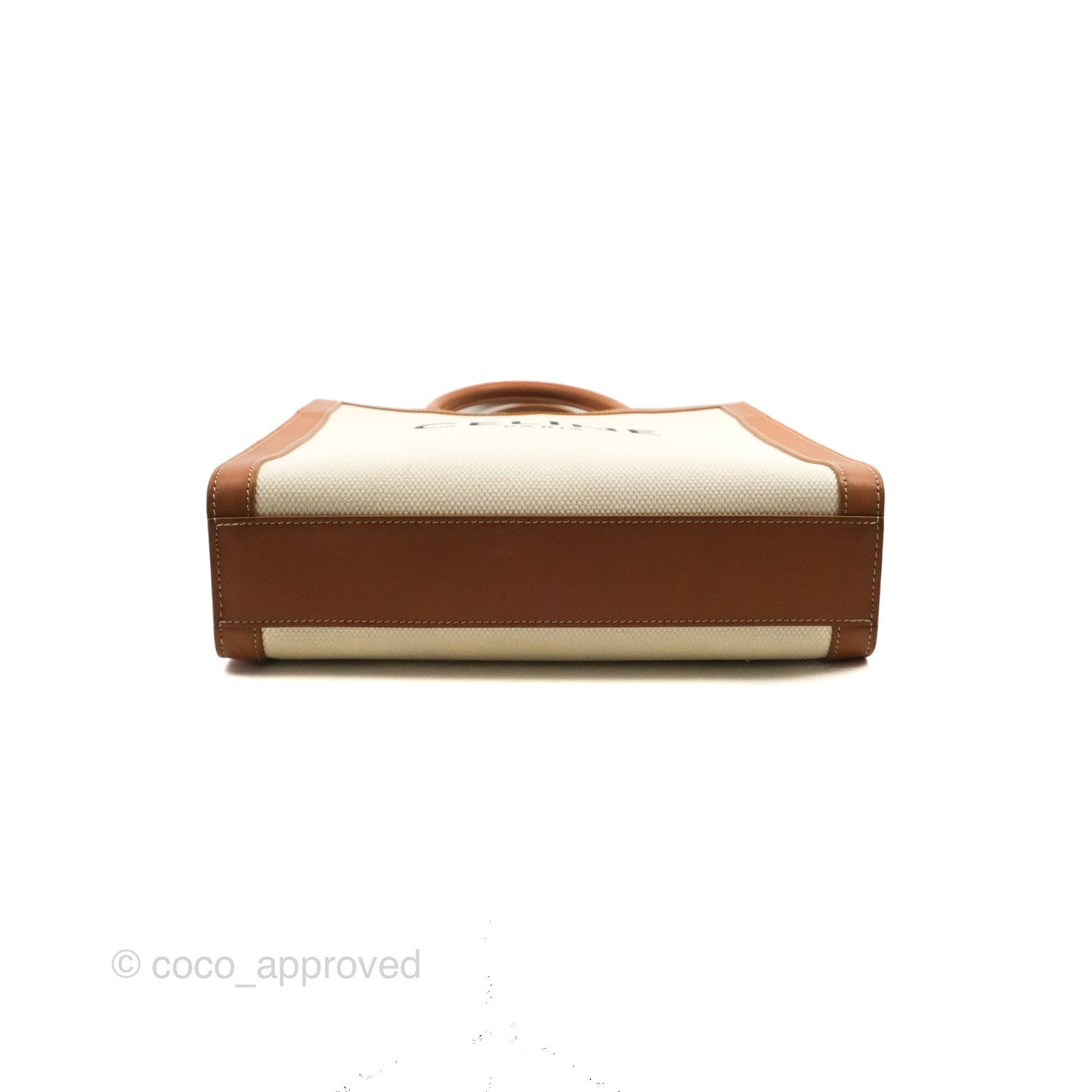 Celine Small Vertical Cabas Tote With Celine Print Natural/Tan