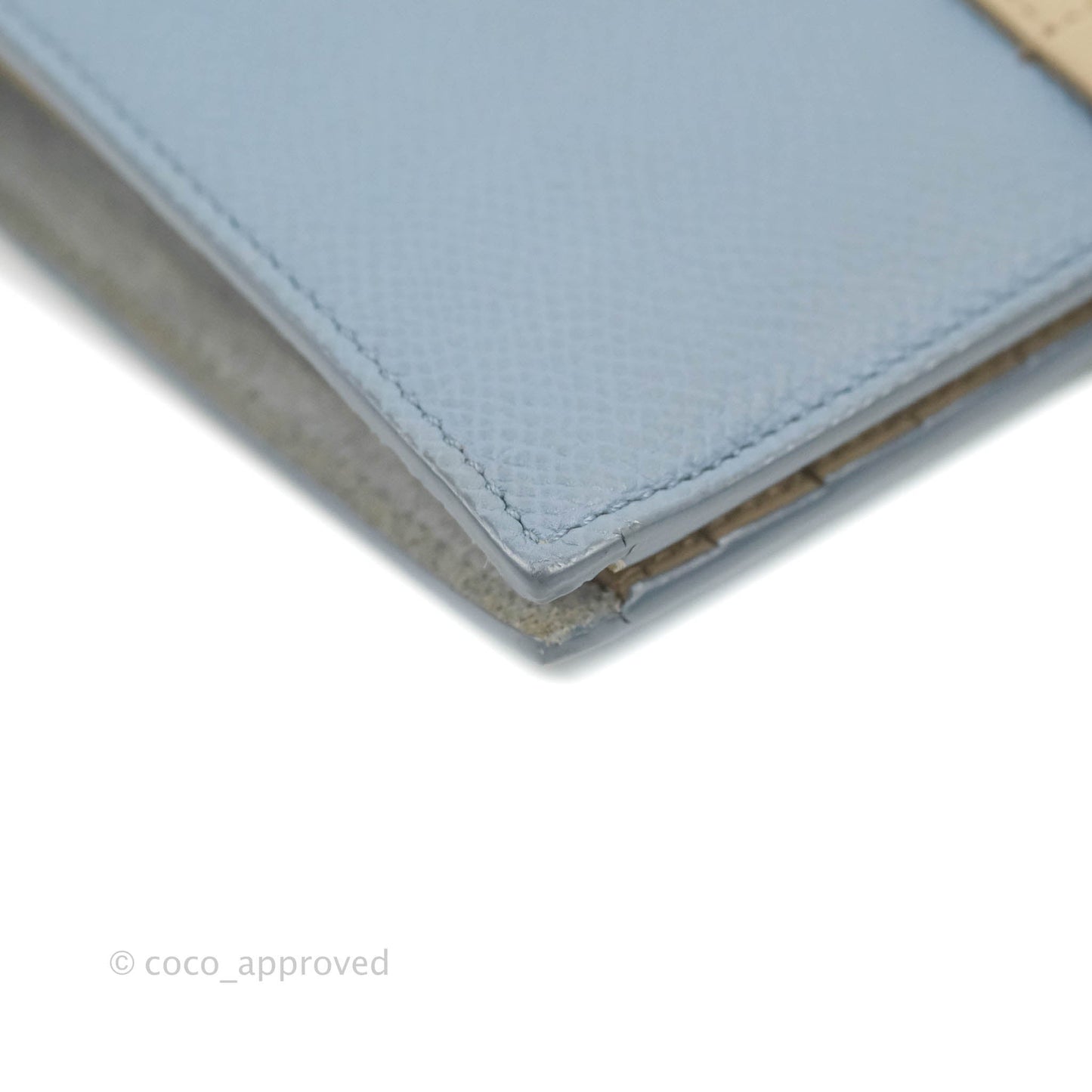 Celine Strap Medium Wallet Grained Leather Blue/Taupe