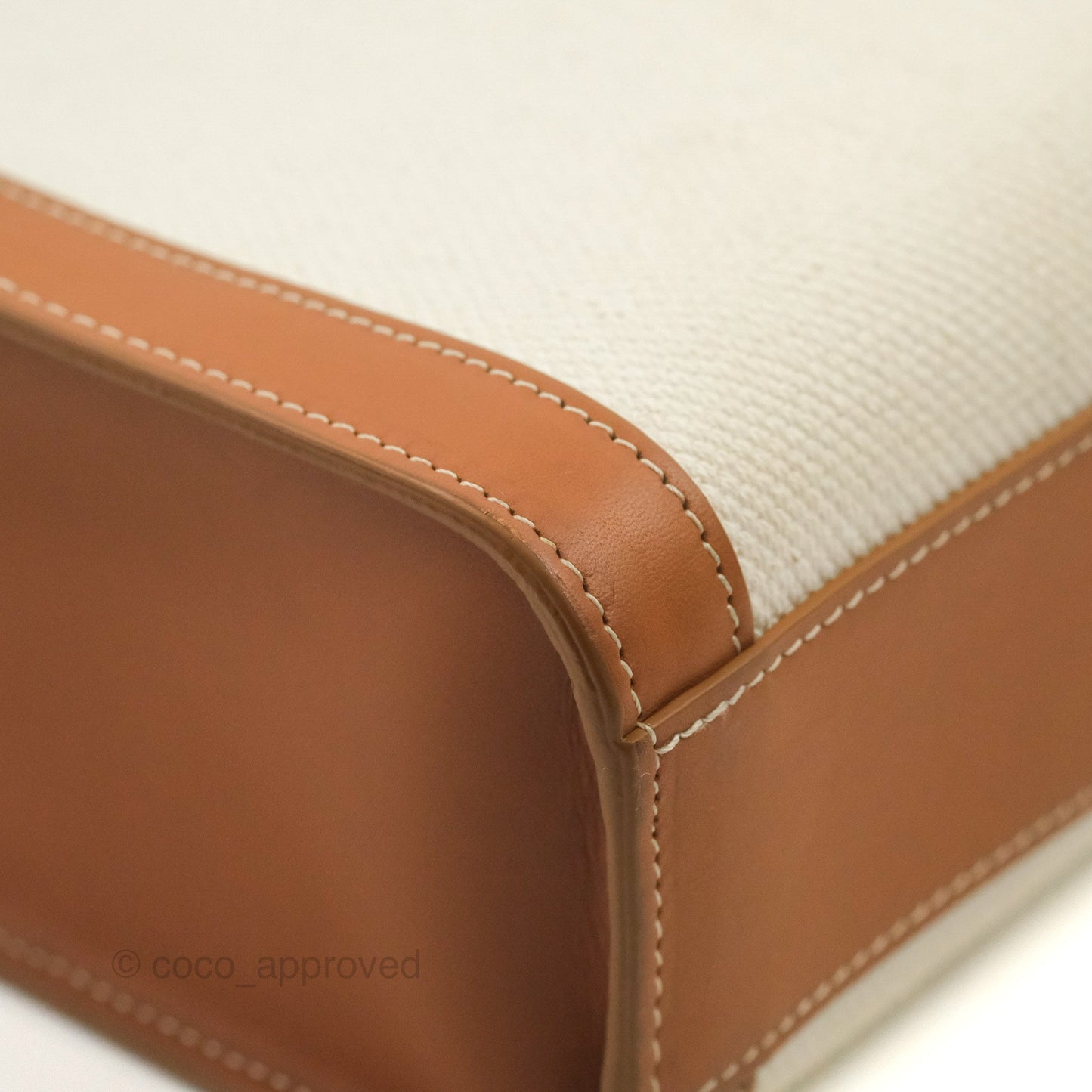 Celine Small Vertical Cabas Tote With Celine Print Natural/Tan