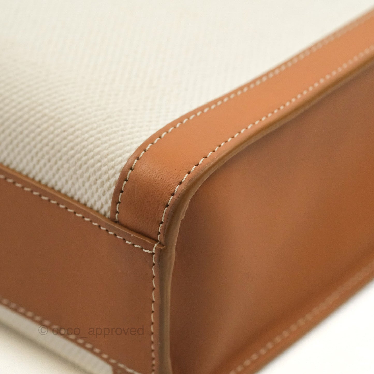 Celine Small Vertical Cabas Tote With Celine Print Natural/Tan