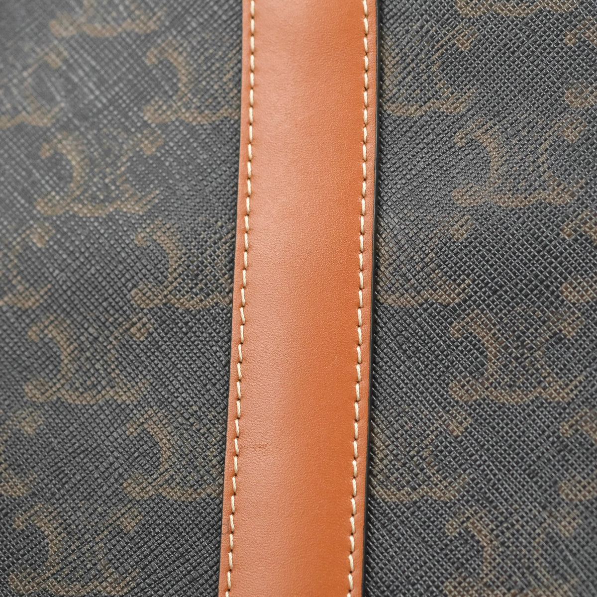 Celine Small Bucket Triomphe Canvas Tan Calfskin
