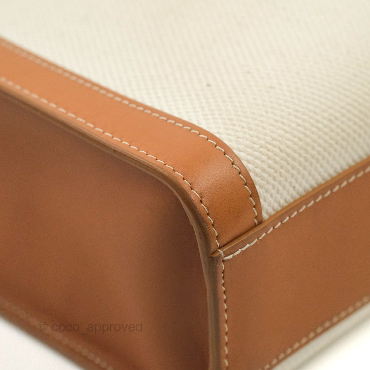 Celine Small Vertical Cabas Tote With Celine Print Natural/Tan