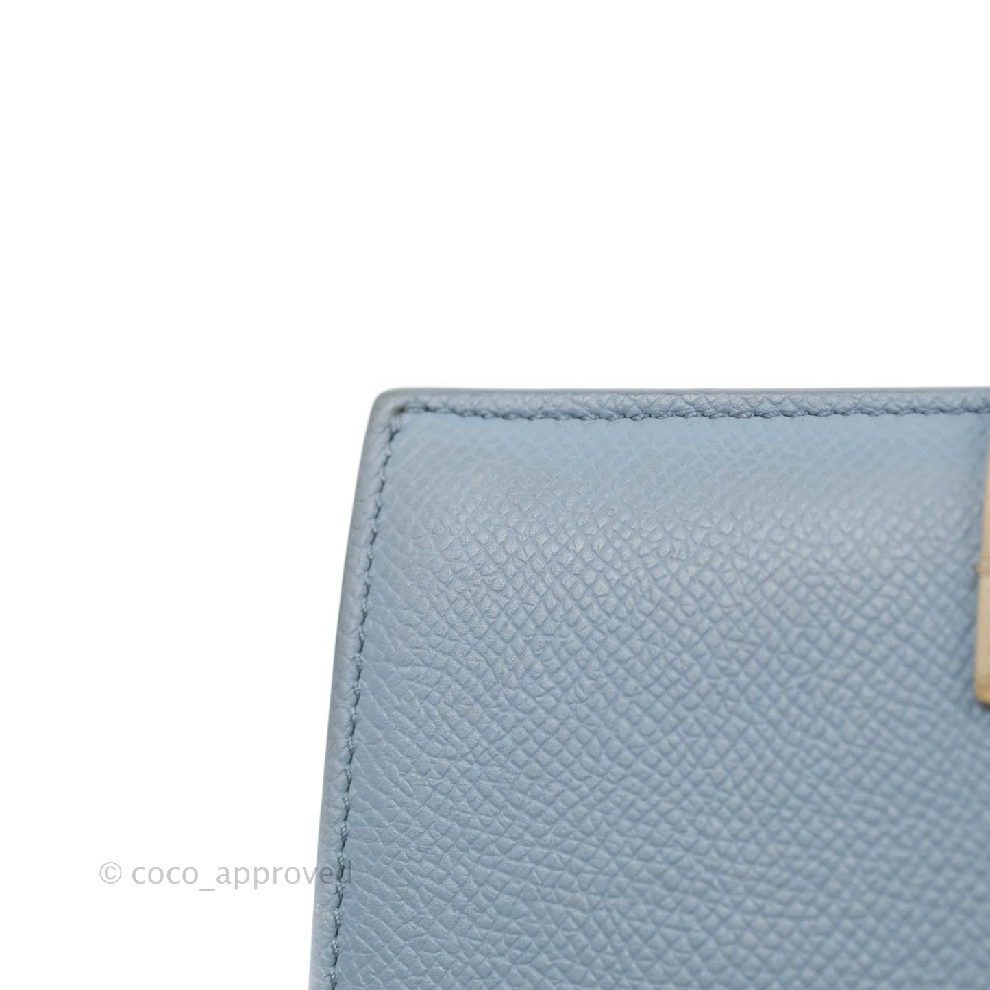 Celine Strap Medium Wallet Grained Leather Blue/Taupe