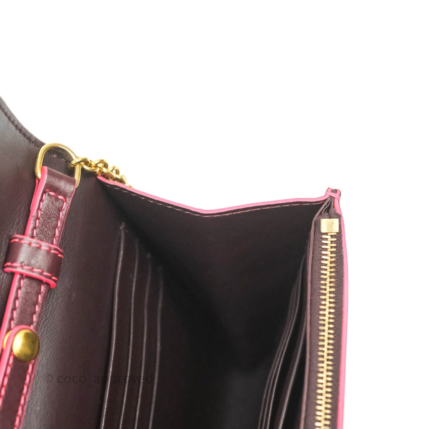 Celine Pocket Envelope Wallet on Chain Maroon