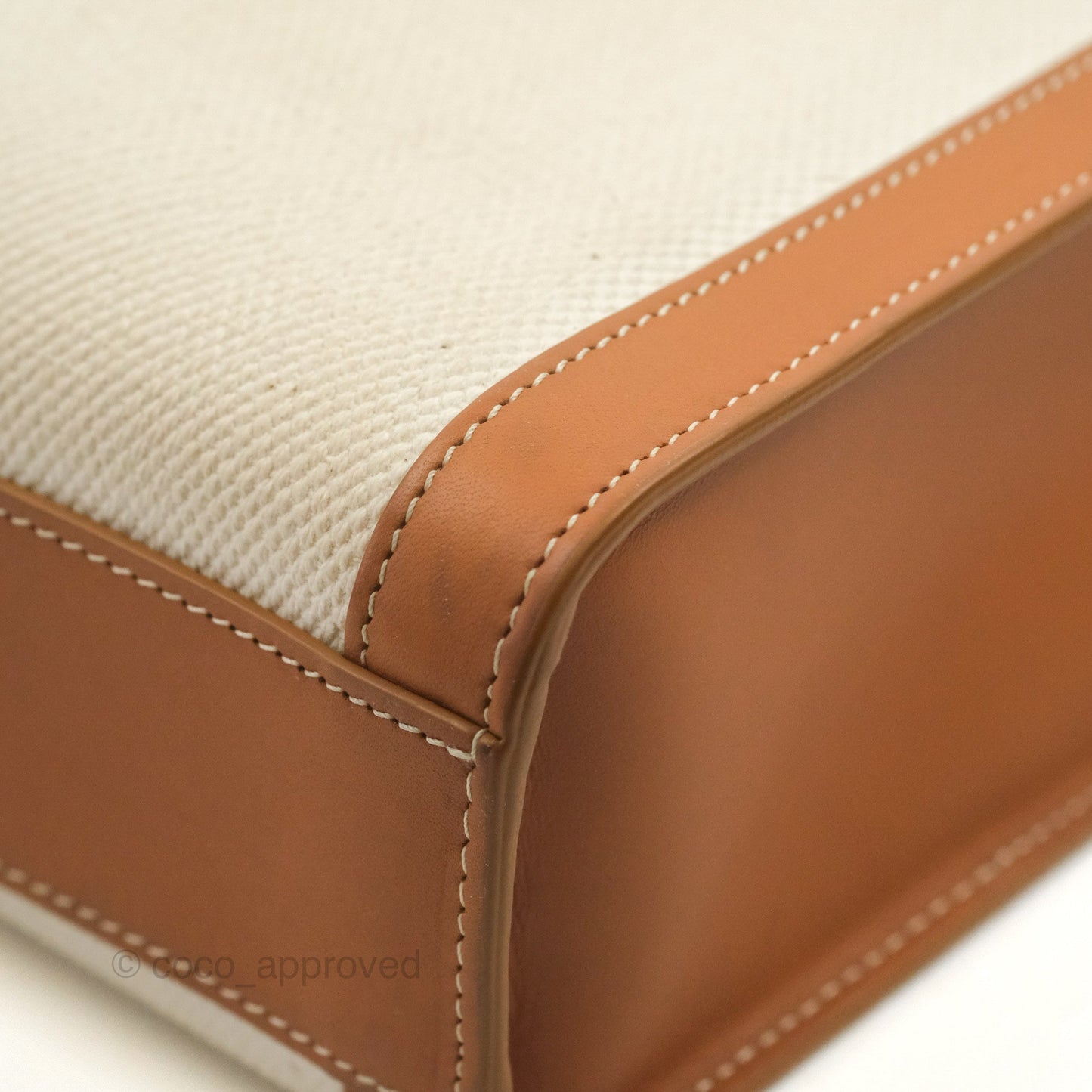 Celine Small Vertical Cabas Tote With Celine Print Natural/Tan