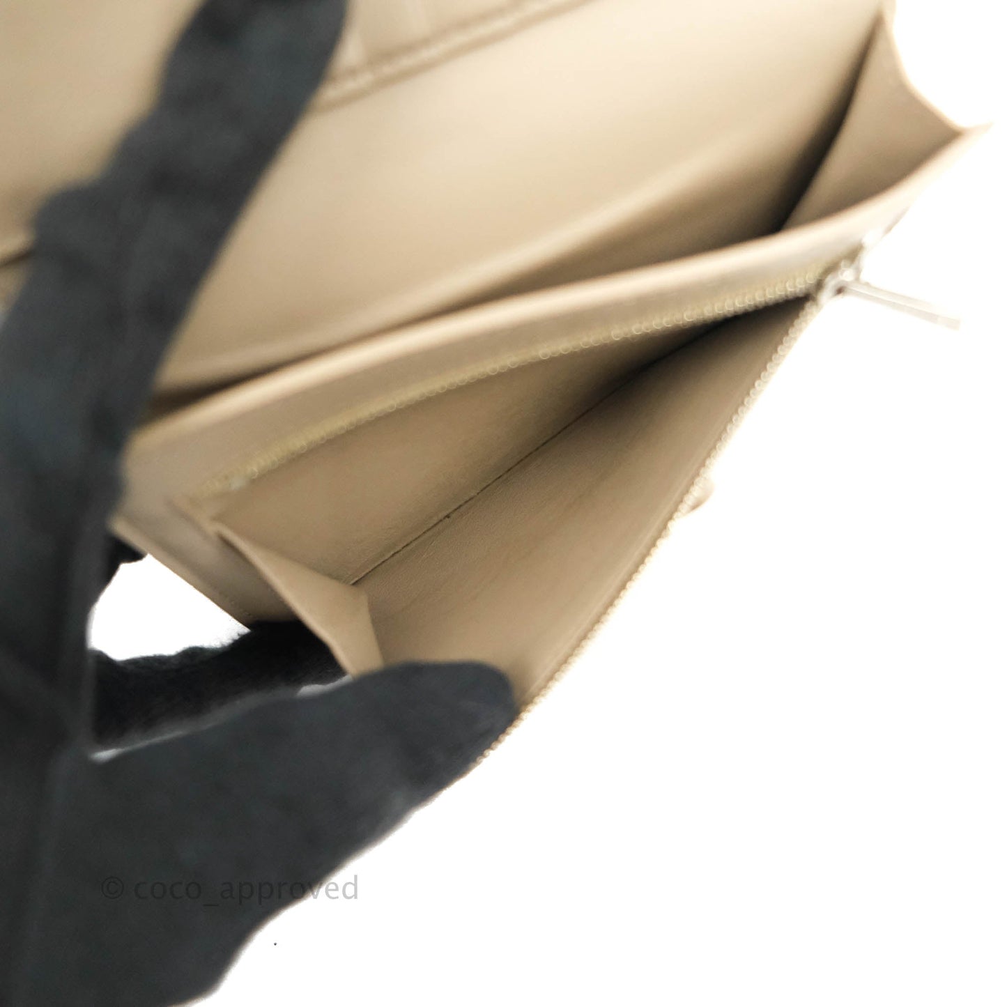 Celine Strap Medium Wallet Grained Leather Blue/Taupe