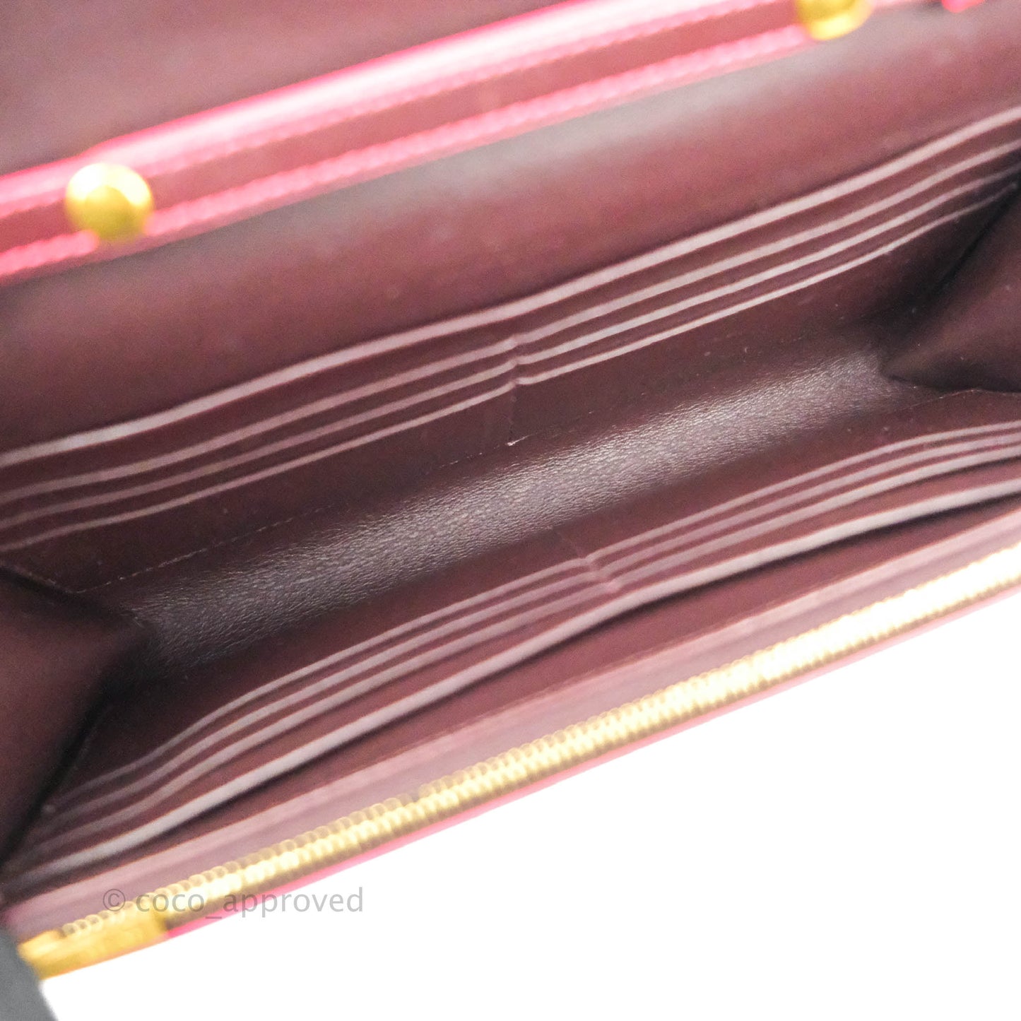 Celine Pocket Envelope Wallet on Chain Maroon