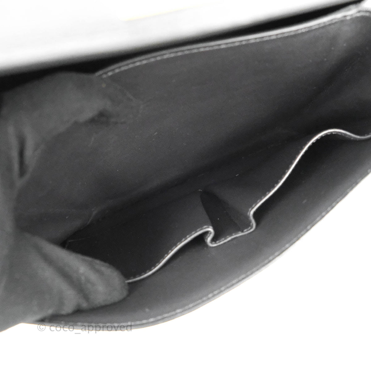 Celine Medium Classic Box Flap Dark Grey Liege Calfskin