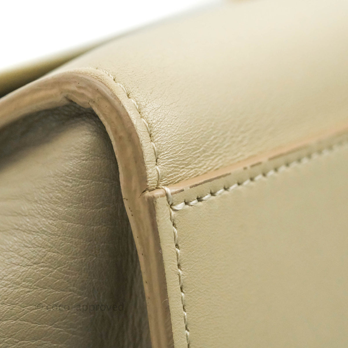 Celine Small Sleek Calfskin Tri-Color Trapeze Ivory