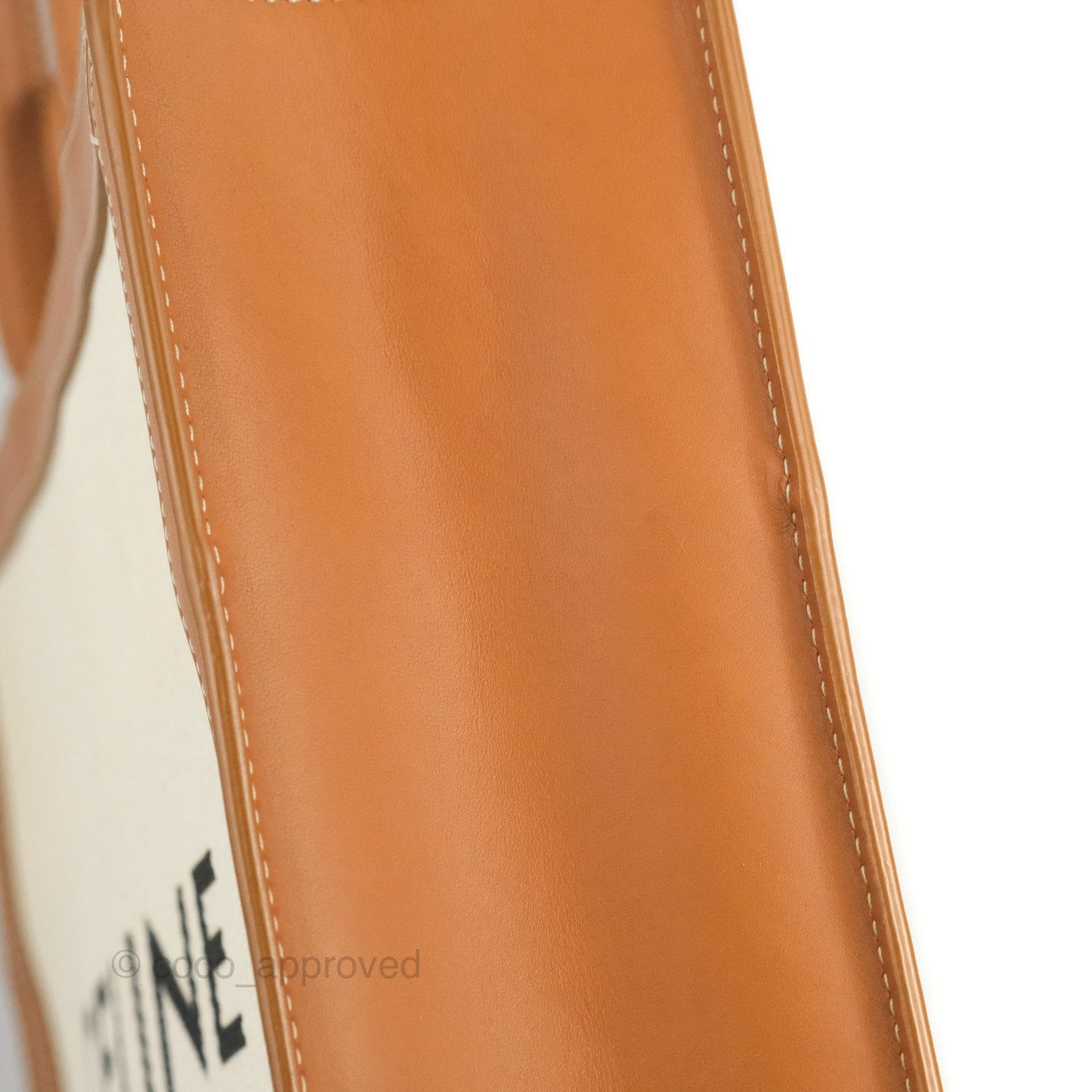 Celine Small Vertical Cabas Tote With Celine Print Natural/Tan