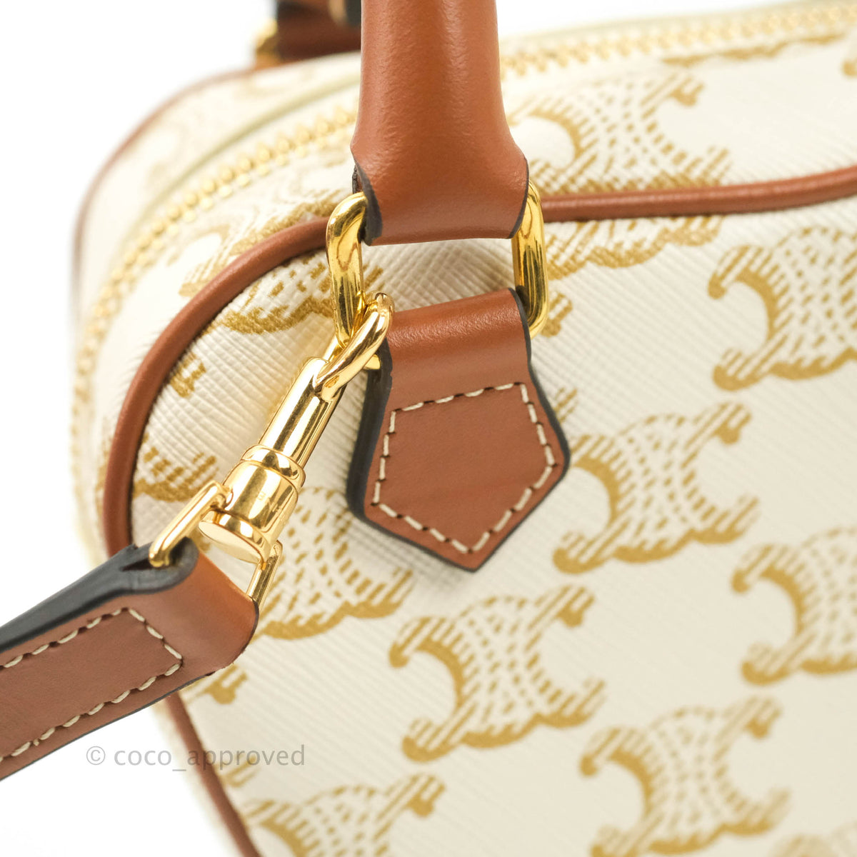 Celine Heart Medium Triomphe White Calfskin