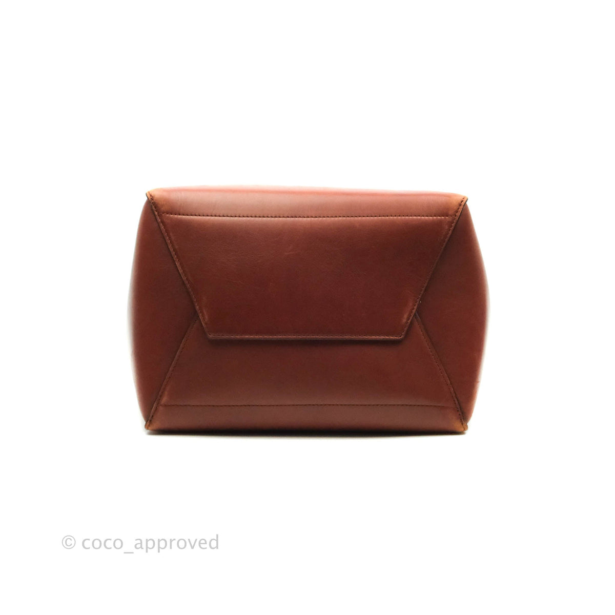 Celine Sangle Bucket Bag Calfskin Brick Red Gold Hardware