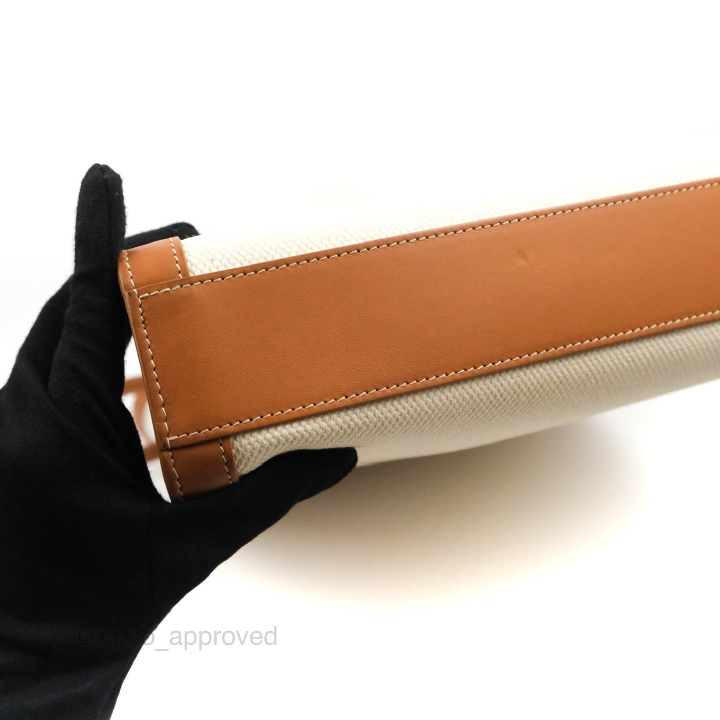 Celine Small Vertical Cabas Tote With Celine Print Natural/Tan