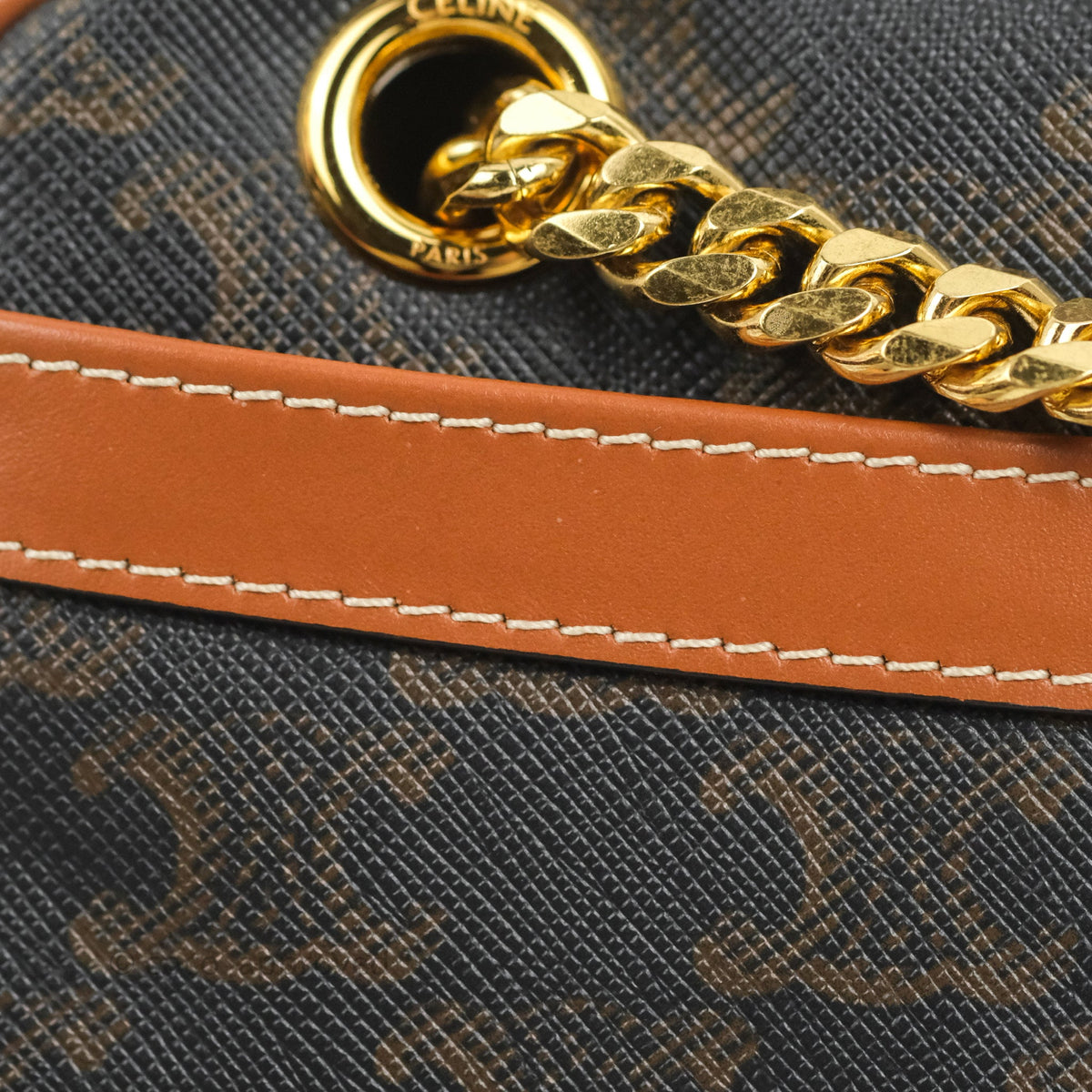 Celine Small Patapans in Triomphe Canvas Tan