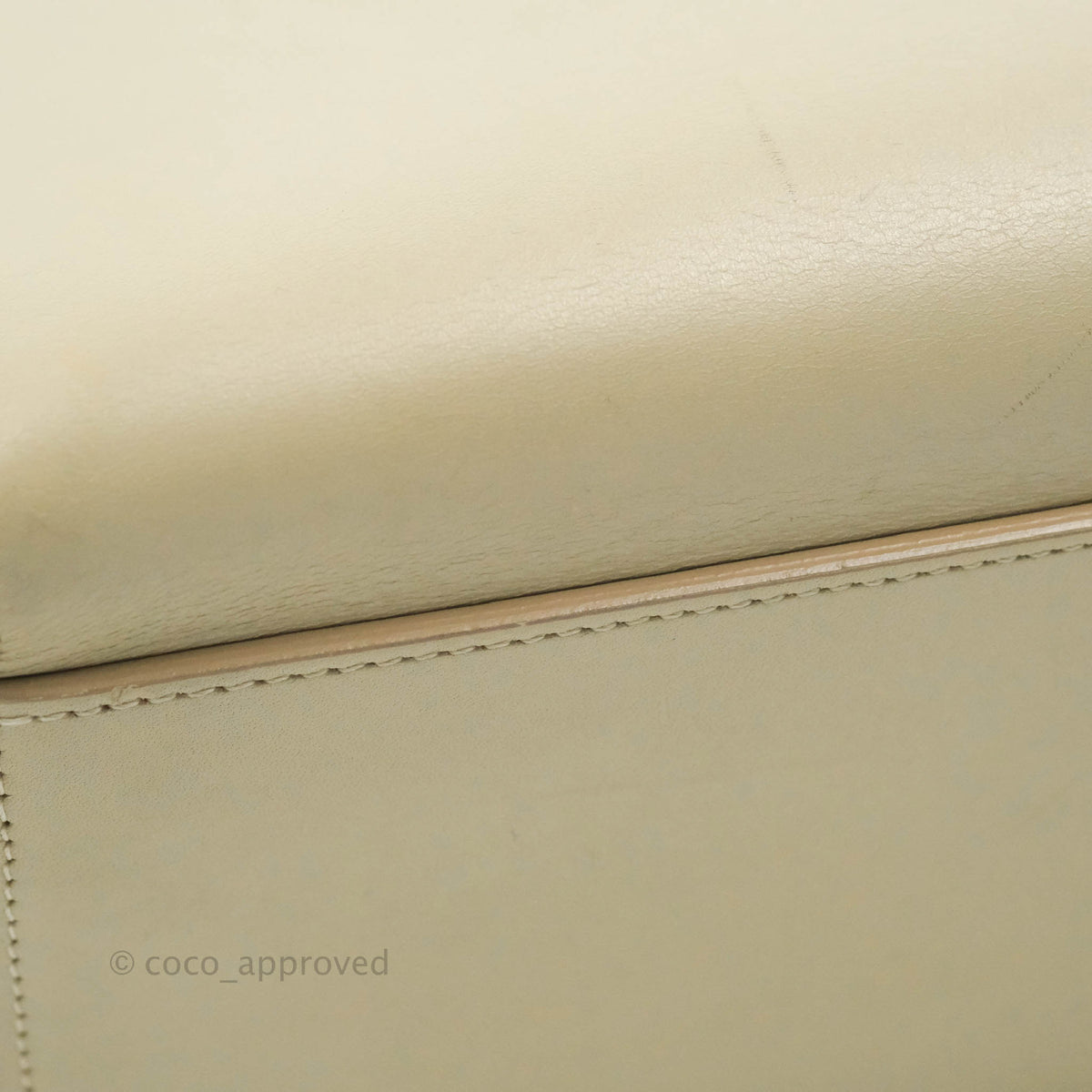 Celine Small Sleek Calfskin Tri-Color Trapeze Ivory