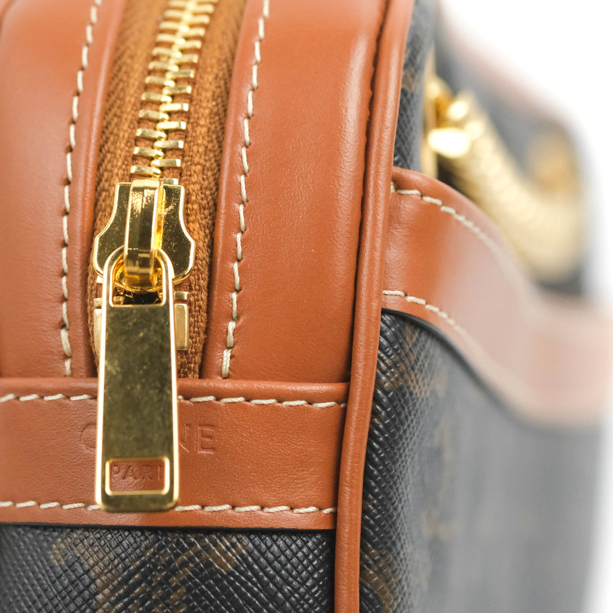 Celine Small Patapans in Triomphe Canvas Tan
