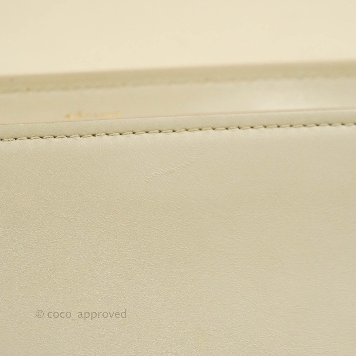 Celine Small Sleek Calfskin Tri-Color Trapeze Ivory