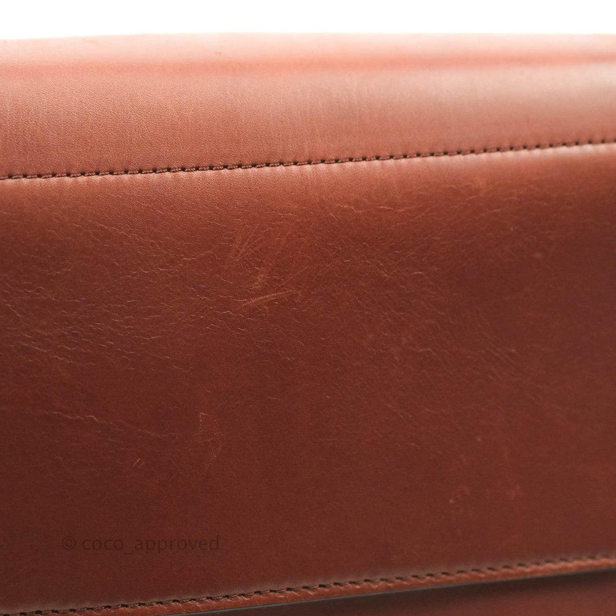 Celine Sangle Bucket Bag Calfskin Brick Red Gold Hardware