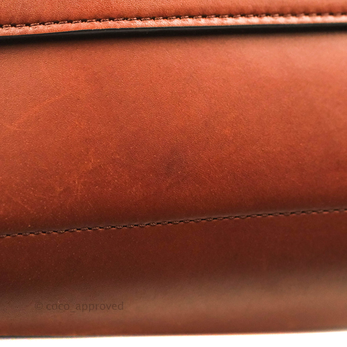 Celine Sangle Bucket Bag Calfskin Brick Red Gold Hardware