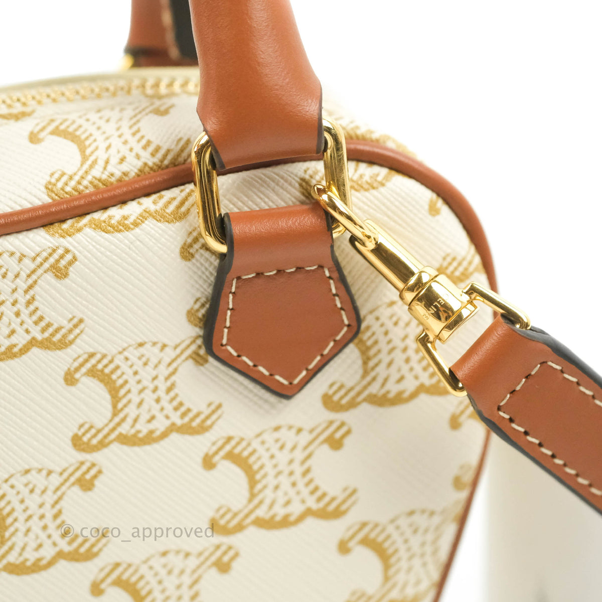 Celine Heart Medium Triomphe White Calfskin