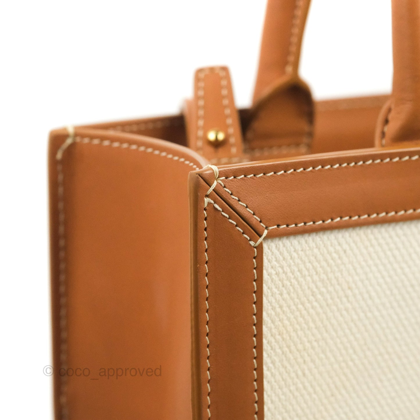 Celine Small Vertical Cabas Tote With Celine Print Natural/Tan