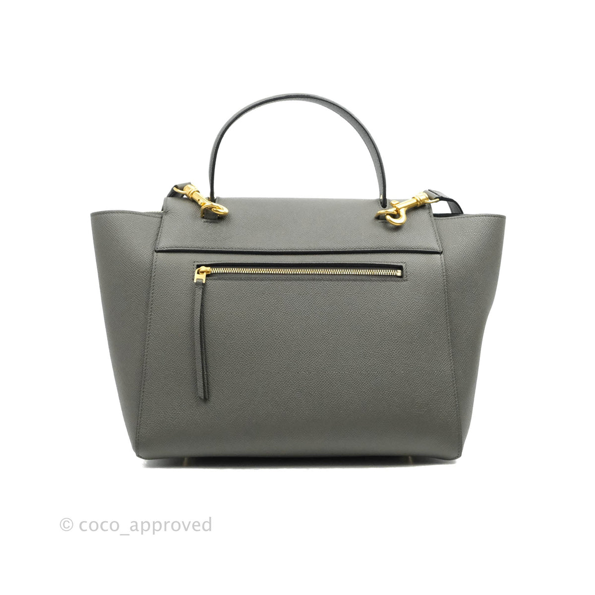Celine Mini Belt Bag Grey Grained Calfskin Gold Hardware