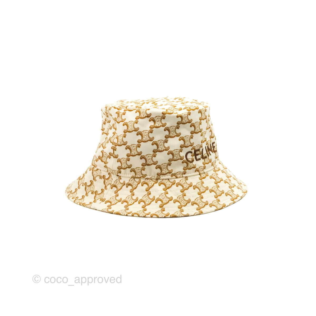 Celine Bucket Hat Triomphe Print Crème / Mordoré