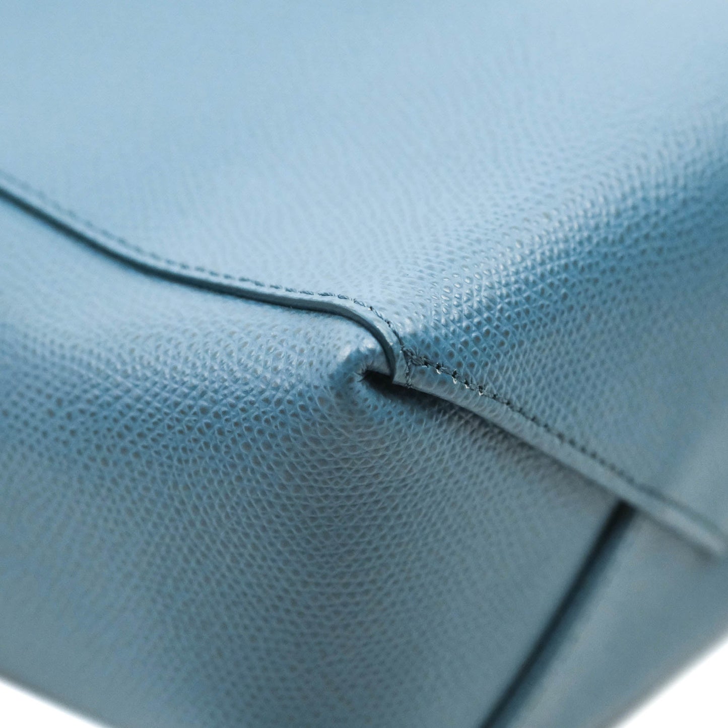 Celine Small Vertical Cabas Tote Grained Calfskin Blue Silver Hardware