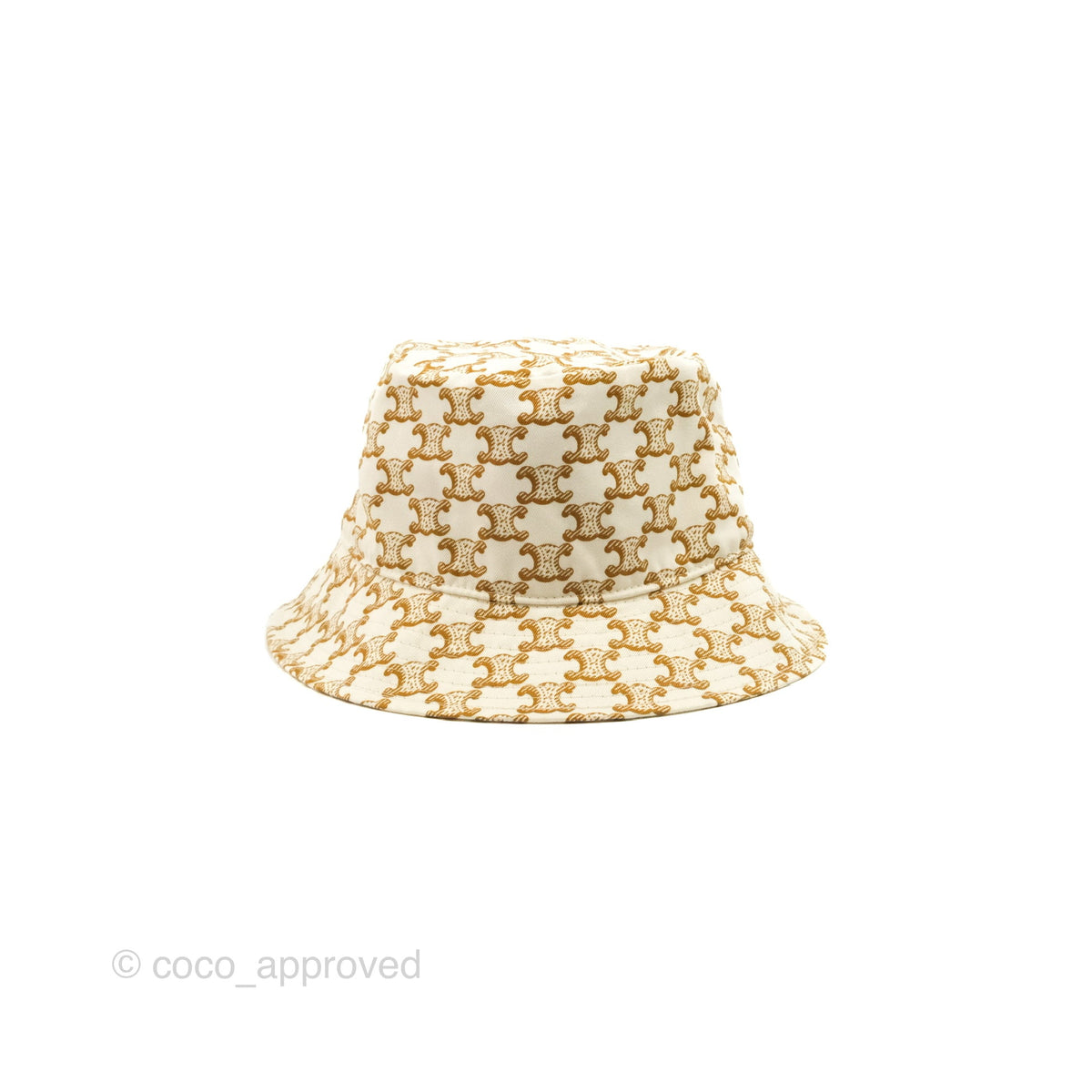 Celine Bucket Hat Triomphe Print Crème / Mordoré