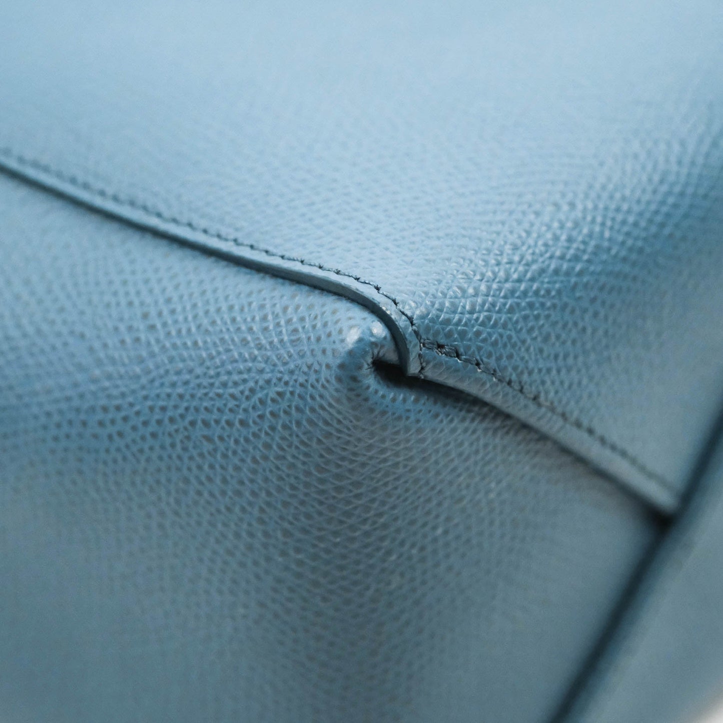 Celine Small Vertical Cabas Tote Grained Calfskin Blue Silver Hardware