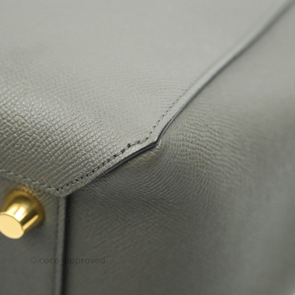 Celine Mini Belt Bag Grey Grained Calfskin Gold Hardware