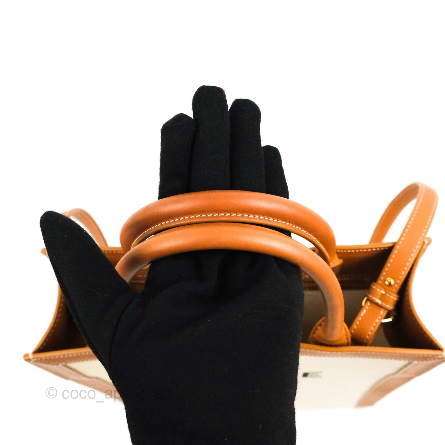 Celine Small Vertical Cabas Tote With Celine Print Natural/Tan