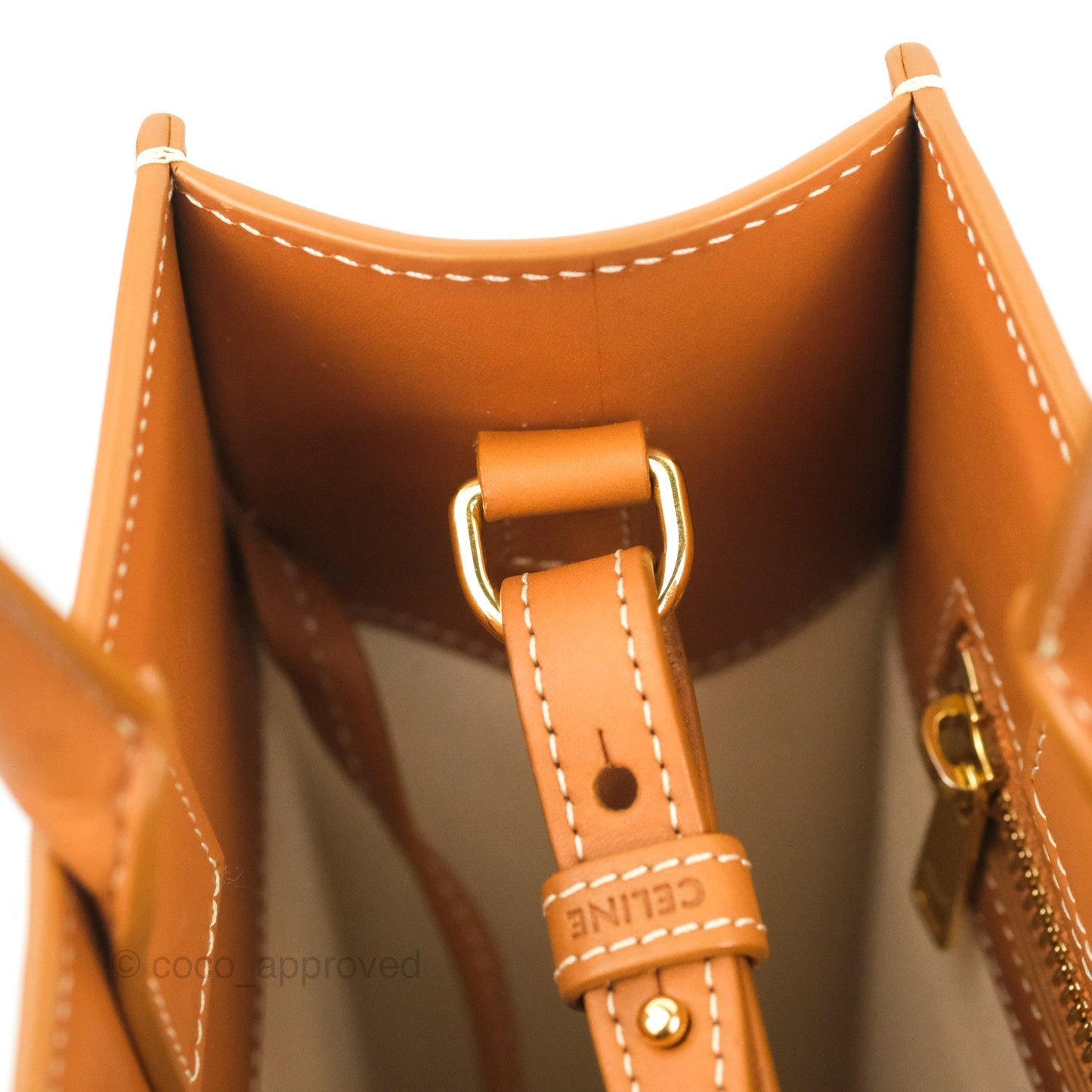 Celine Small Vertical Cabas Tote With Celine Print Natural/Tan