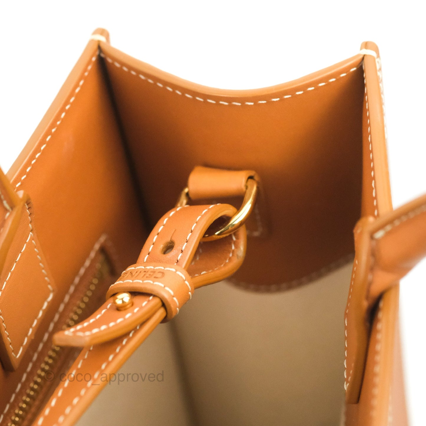 Celine Small Vertical Cabas Tote With Celine Print Natural/Tan