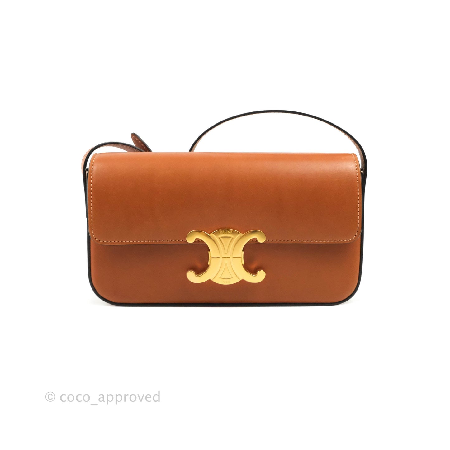 Celine Triomphe Shoulder Bag Tan Calfskin