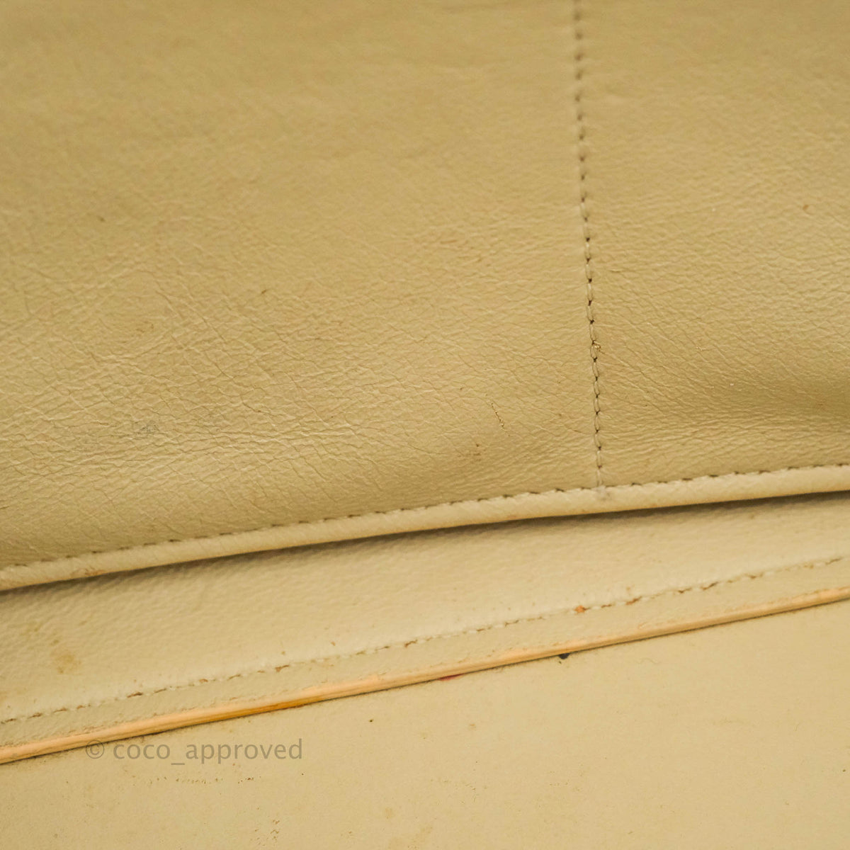 Celine Small Sleek Calfskin Tri-Color Trapeze Ivory