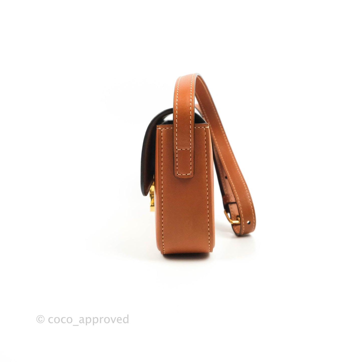 Celine Triomphe Shoulder Bag Tan Calfskin