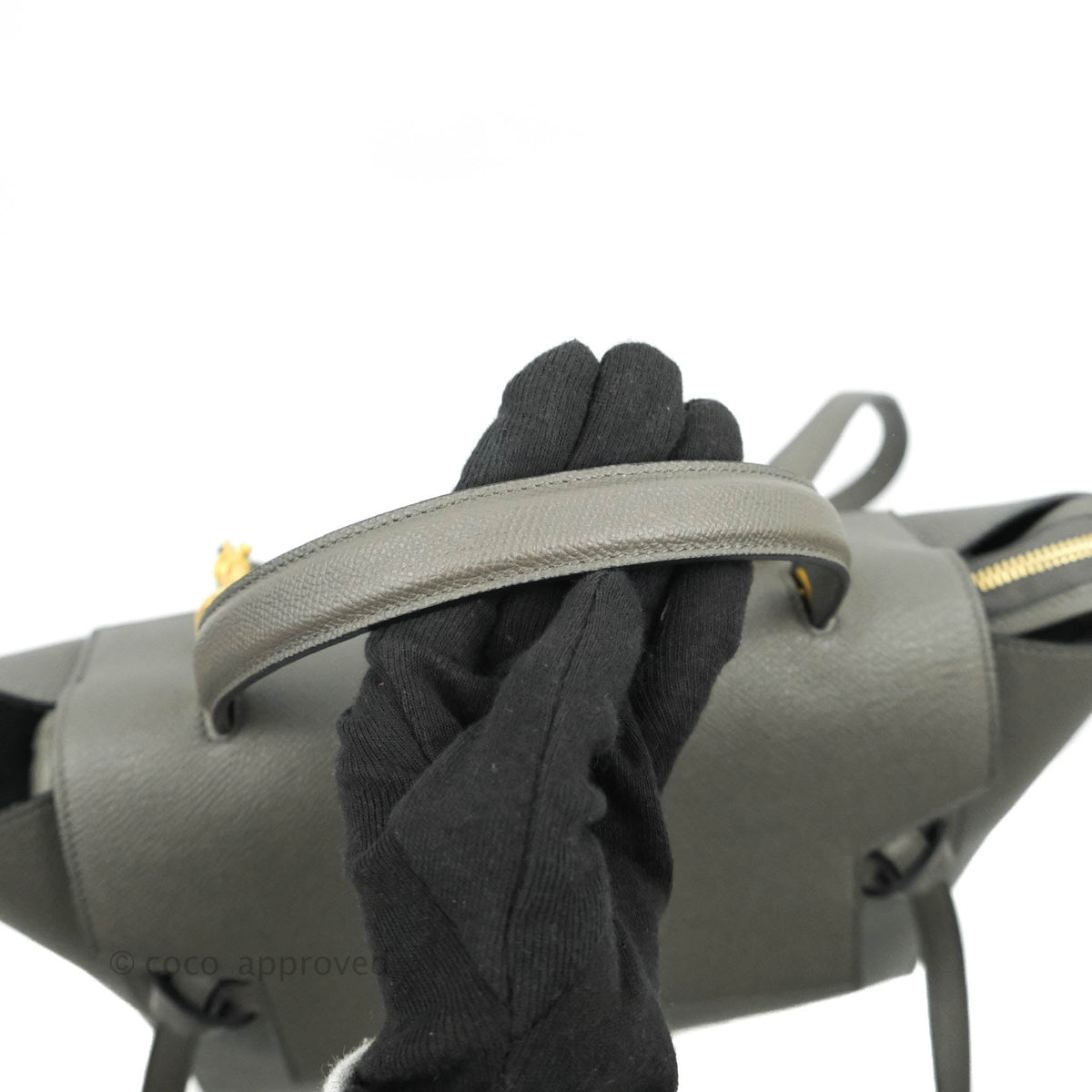 Celine Mini Belt Bag Grey Grained Calfskin Gold Hardware