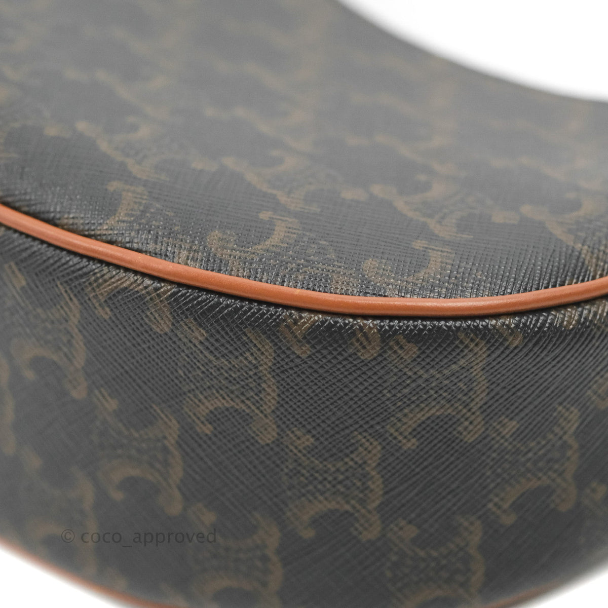 Celine Ava Bag In Triomphe Canvas Calfskin Tan