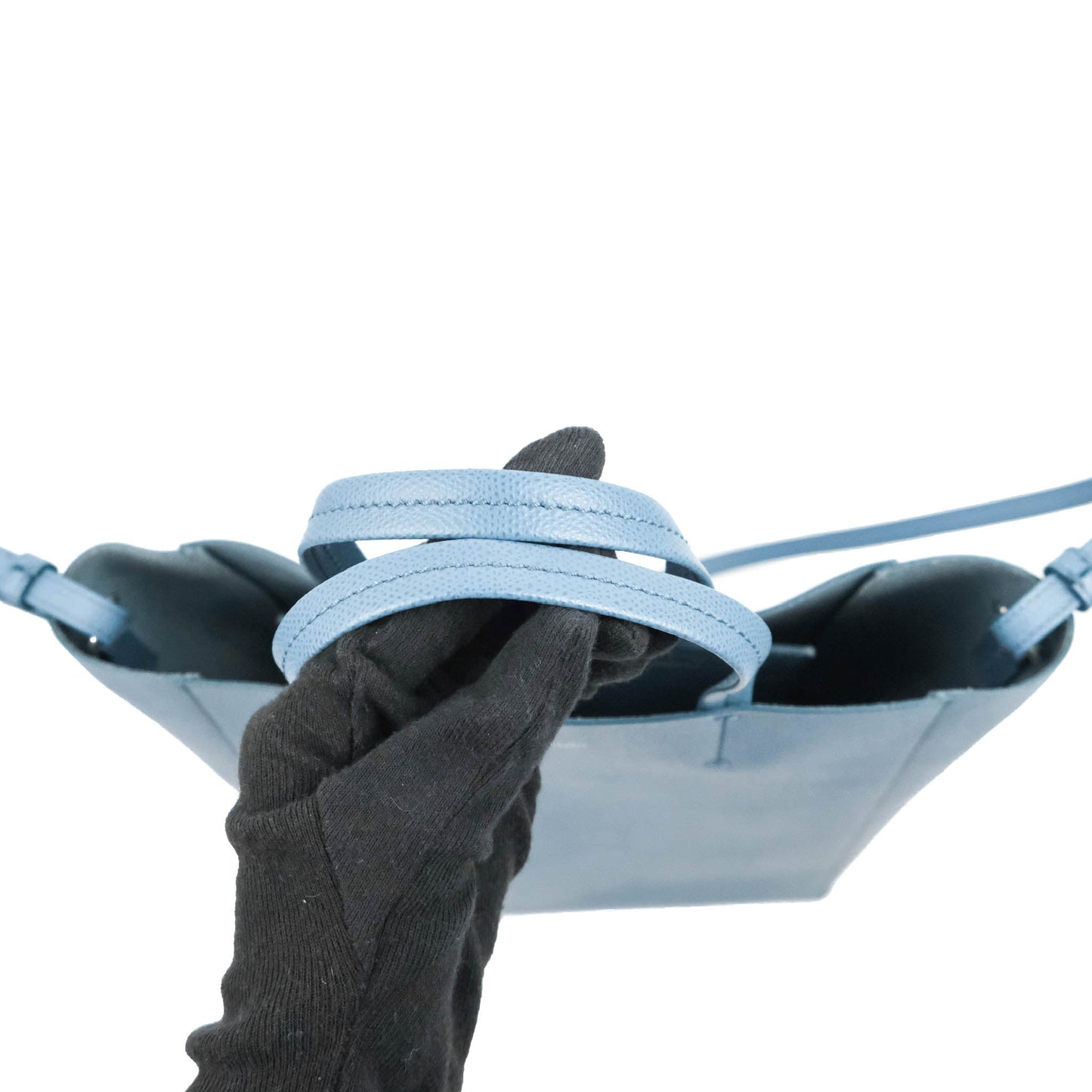 Celine Small Vertical Cabas Tote Grained Calfskin Blue Silver Hardware