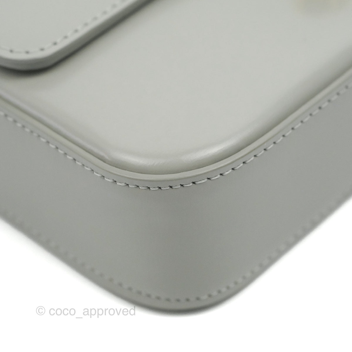 Celine Chain Shoulder Bag Pale Grey Shiny Calfskin