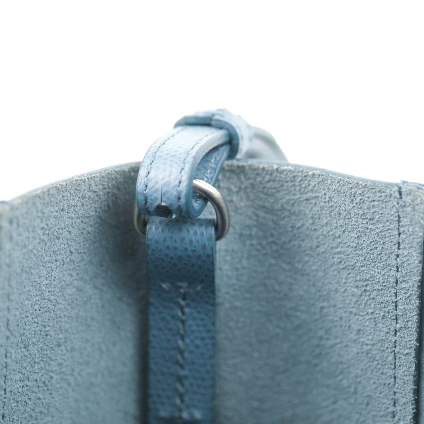 Celine Small Vertical Cabas Tote Grained Calfskin Blue Silver Hardware