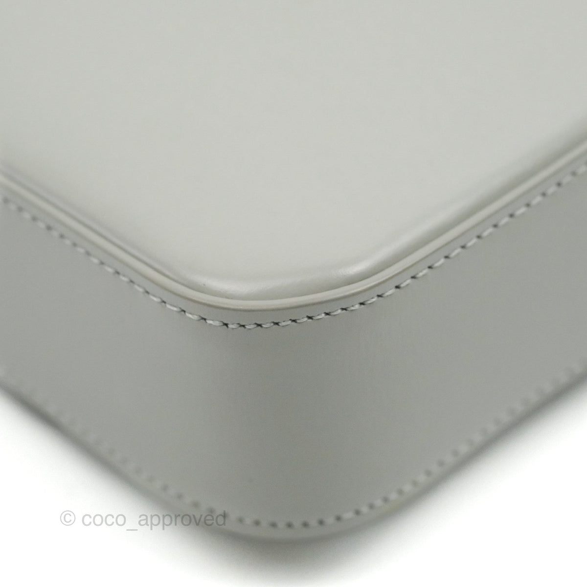 Celine Chain Shoulder Bag Pale Grey Shiny Calfskin
